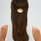 Small oval goldplated hairclip