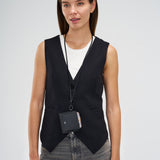 Leather case for сomb, black