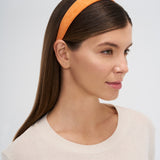 Suede headband С09, orange, 3cm