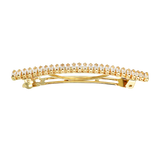 Goldplated hair barrette with baguette crystals