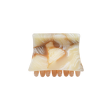 პატარა კვადრატული თმის კლანჭი, კრემისფერი მარმარილო