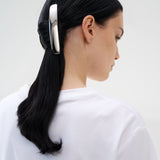 Long elegant rhodiumplated hair barrette
