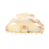 Bow style hair claw, marble beige