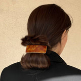 Rectangular hair barrette, caramel