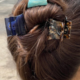 Small squared hair claw, acqua