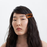 Rectangular hair barrette, tartaruga brown