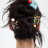 Small squared hair claw, acqua