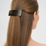 Rectangular hair barrette, pigeon grey